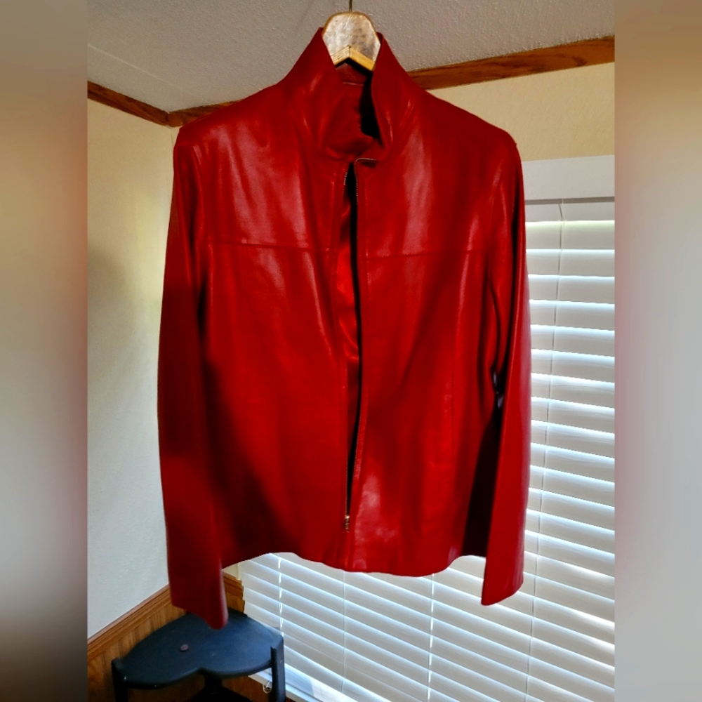 Woman's Rosleen Red Leather Jacket